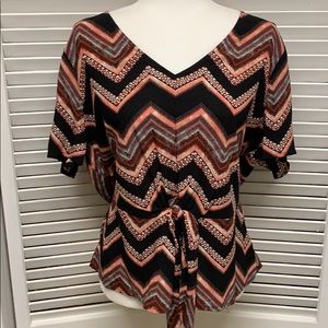 Maurices striped tie front top